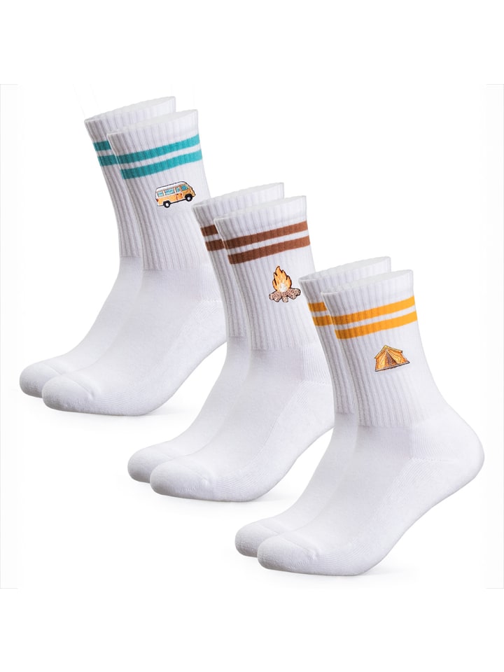 3er Pack Motiv Tennissocken Rio in Camping