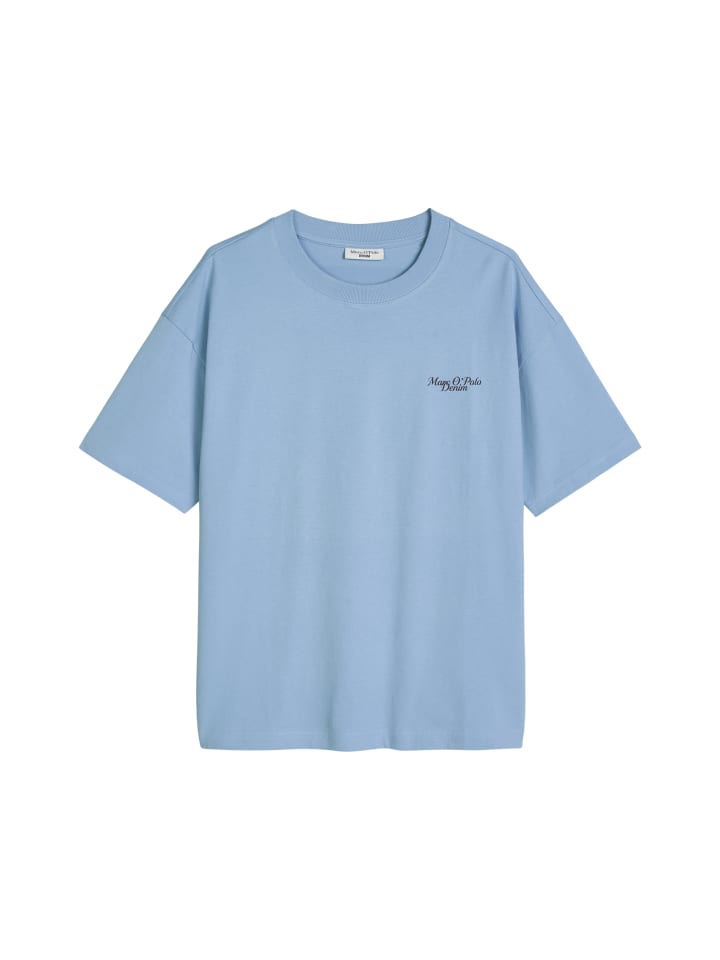 Logo-T-Shirt relaxed in Flaxflower Blue