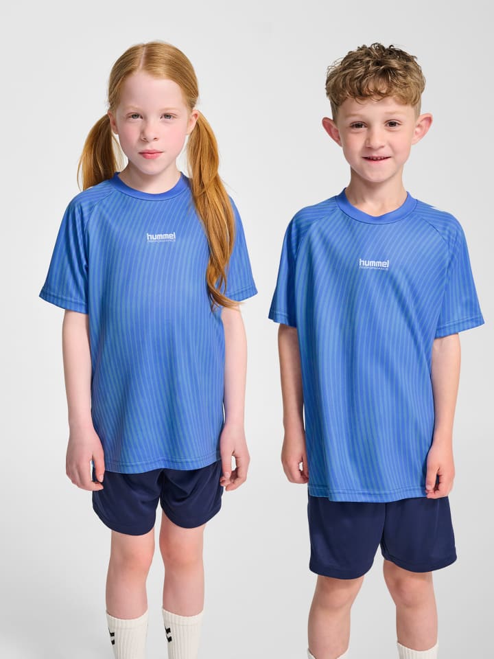 T-Shirt Hmljr Goal Fußball Kinder in LICHEN BLUE