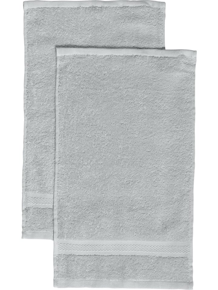 Frottier Gästetuch 2er-Pack Chicago in silber