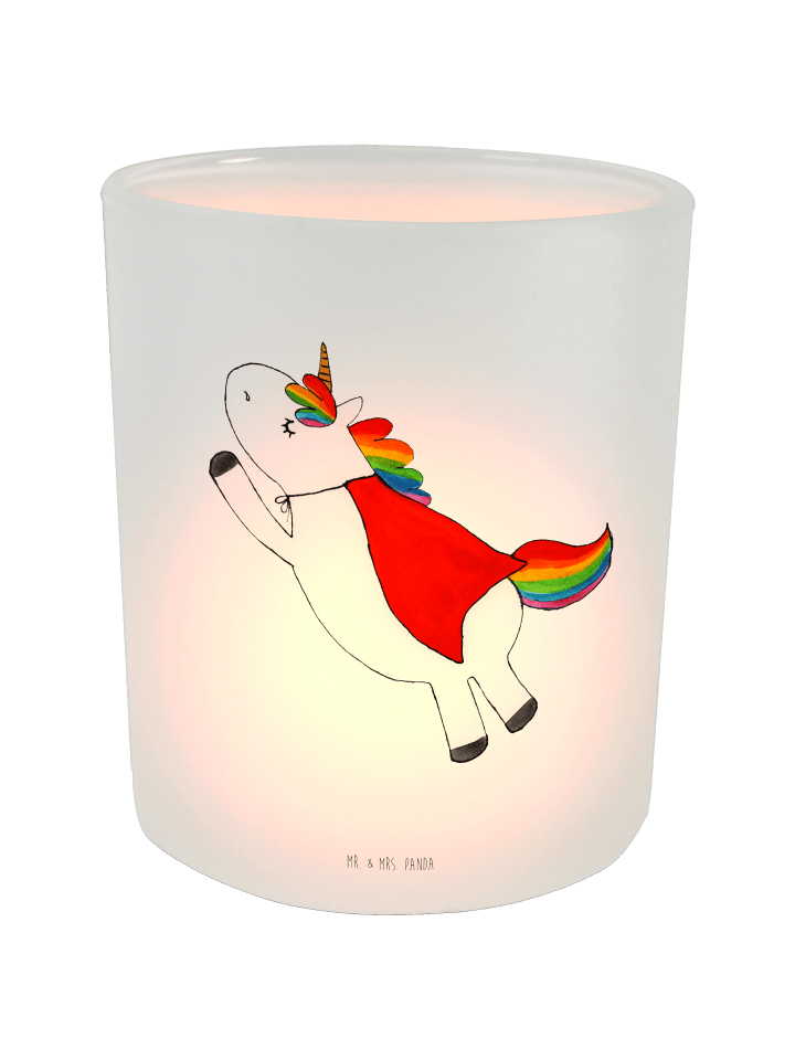 Windlicht Einhorn Super ohne Spruch in Transparent
