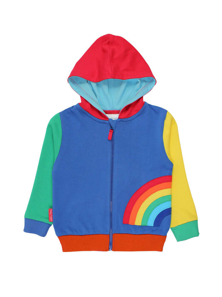 Sweatjacke mit Regenbogen Applikation in bunt