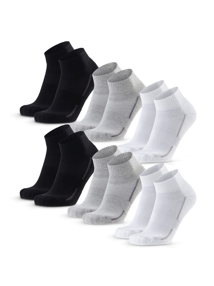 Socken Tennis Quarter in Black grey White
