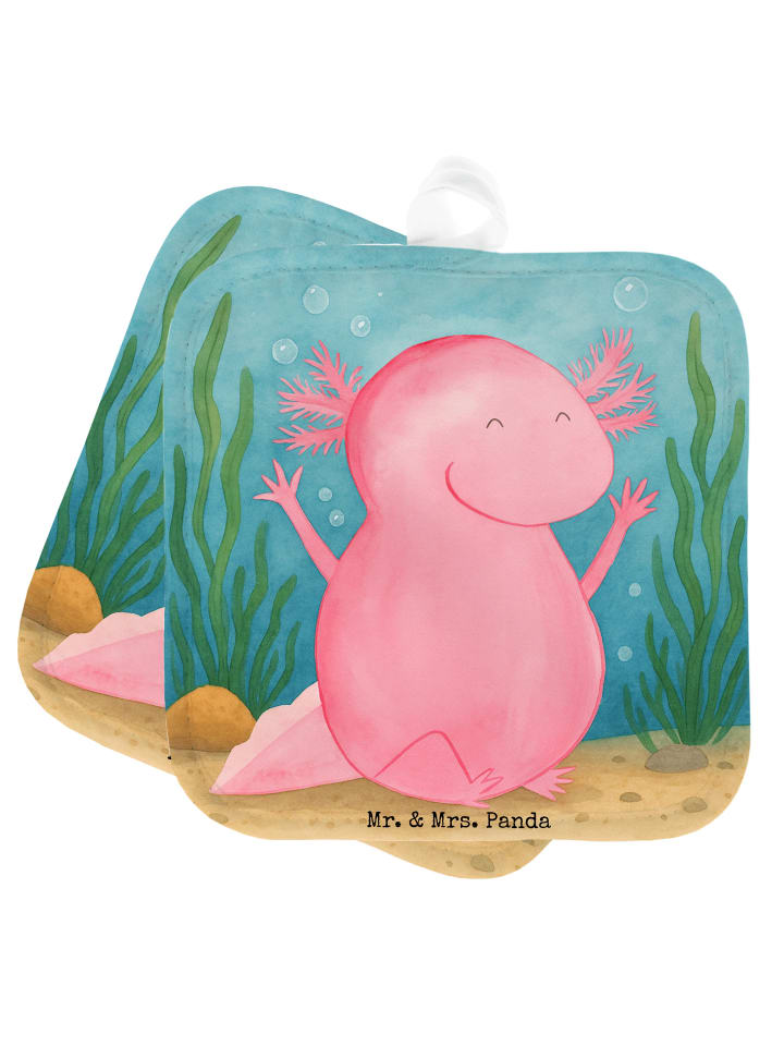 Topflappen Axolotl Hurra Design ohne Spruch in Weiß