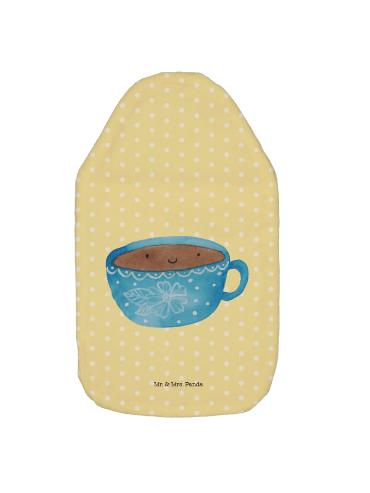 Wärmflasche Kaffee Tasse ohne Spruch in Gelb Pastell