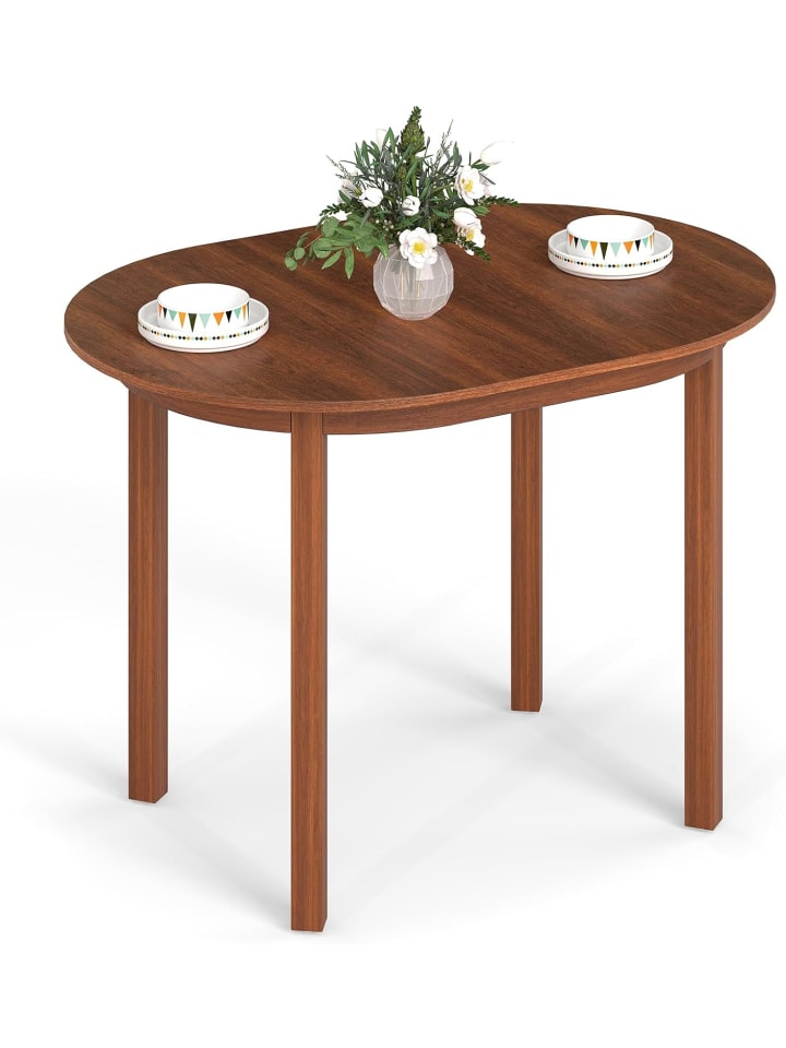 Esstisch oval für 2-4 Personen in Braun