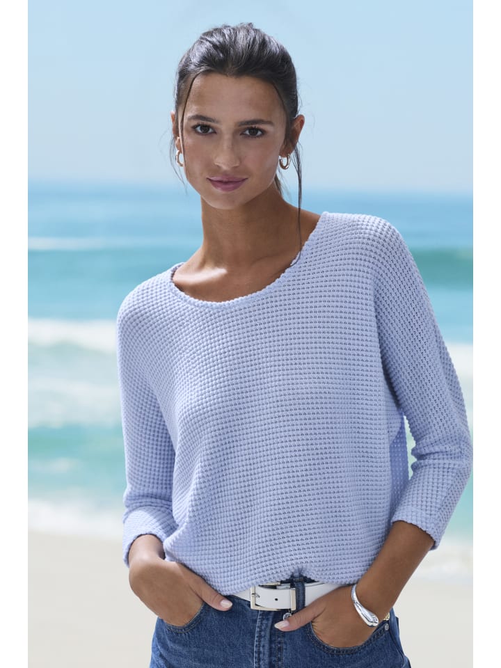 3/4-Arm-Shirt in hellblau