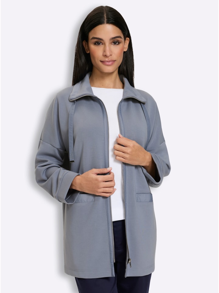 Sweatshirtjacke in taubenblau