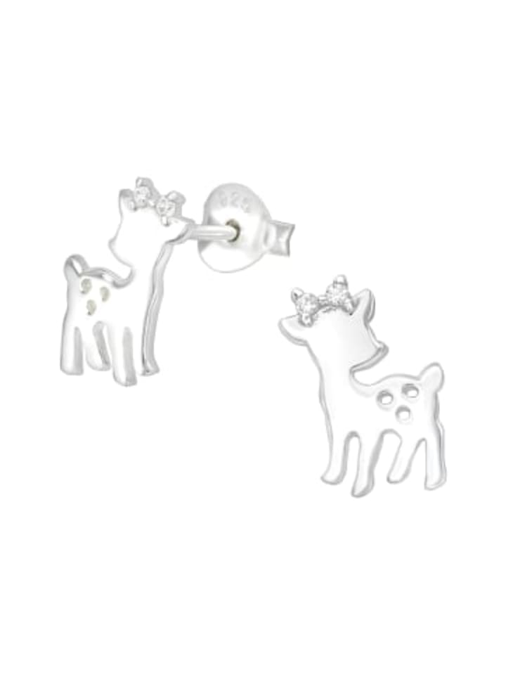 Ohrringe - Ohrstecker REHKITZ Zirkonia weiß in 925 Silber - 2-tlg.