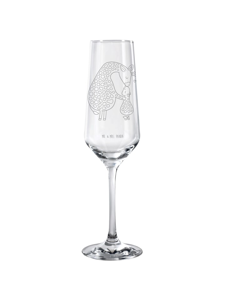 Champagnerglas Giraffe Kind ohne Spruch in Transparent