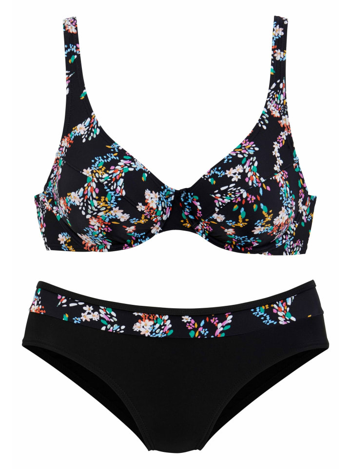 Bügel-Bikini in schwarz-bedruckt
