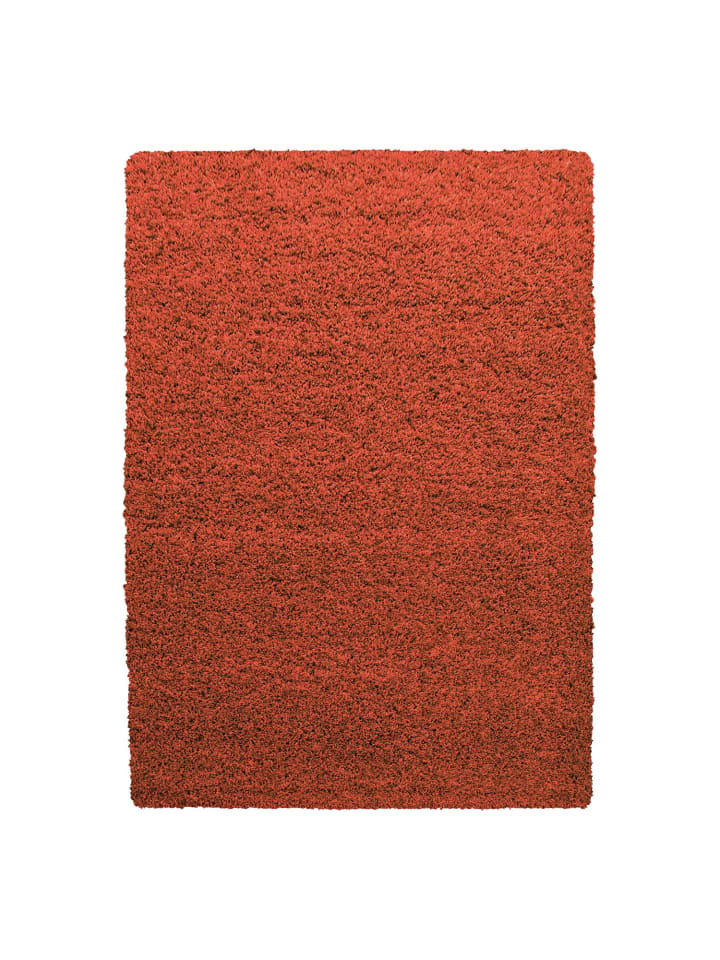 Hochflor Teppich Lux in Terrakotta