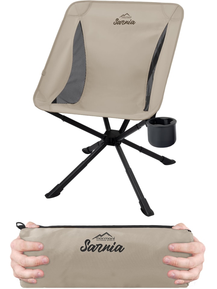 Campingstuhl mit Getränkehalter Sarnia in Beige