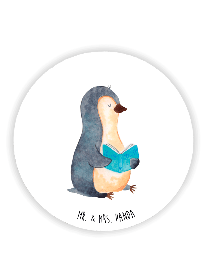 Kühlschrankmagnet Pinguin Buch ohne Spruch in Weiß
