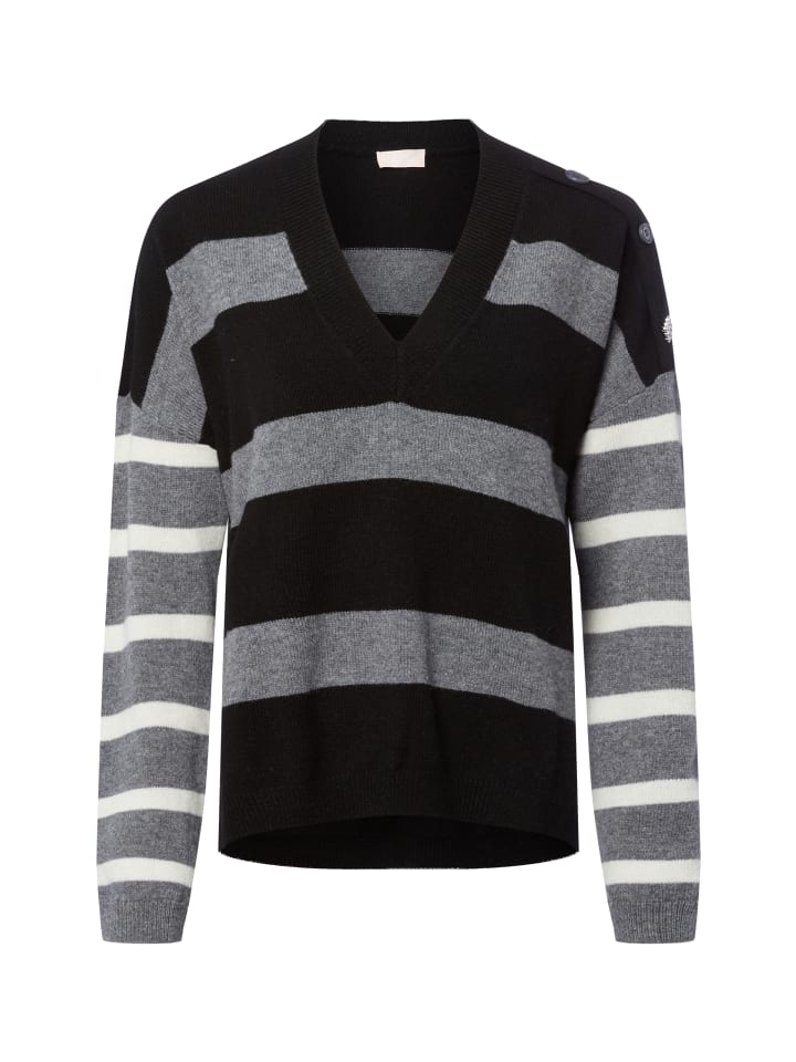 Strickpullover Maglia chiusa in schwarz grau - 0001