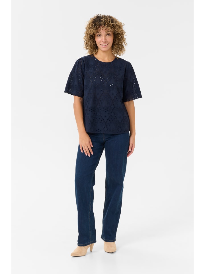 Kurzarm-Bluse CRFina Regular fit in Navy Blazer