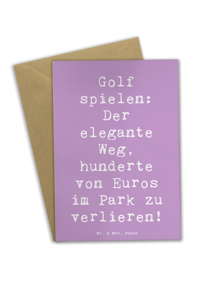 Grußkarte Spruch Golf Eleganz mit Spruch in Lavendeltraum