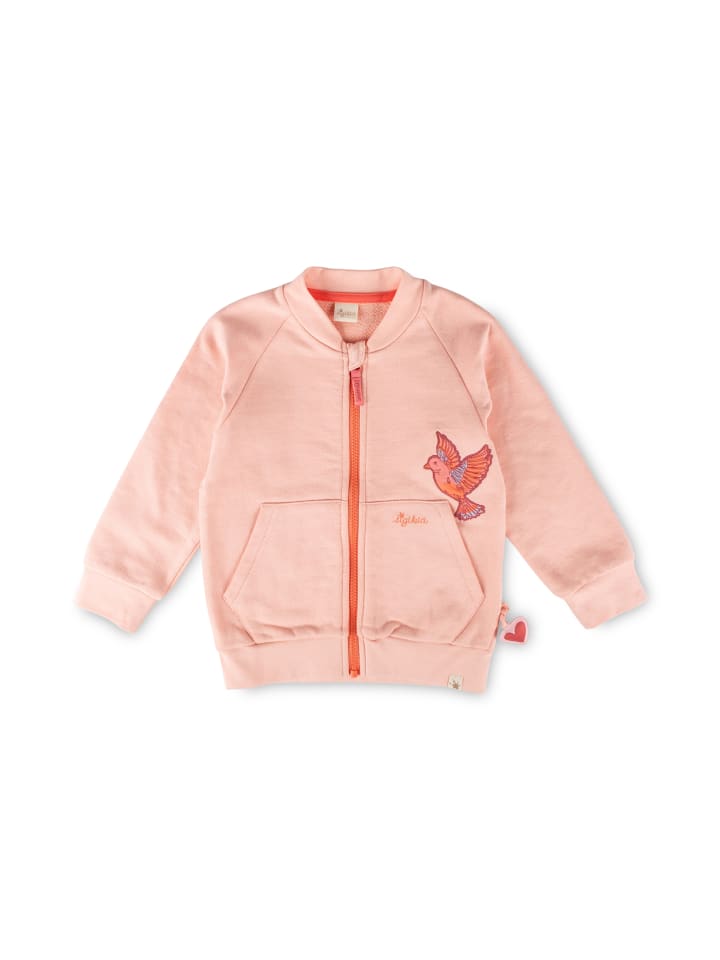 Sweatjacke Pink Birds in Hellrosa