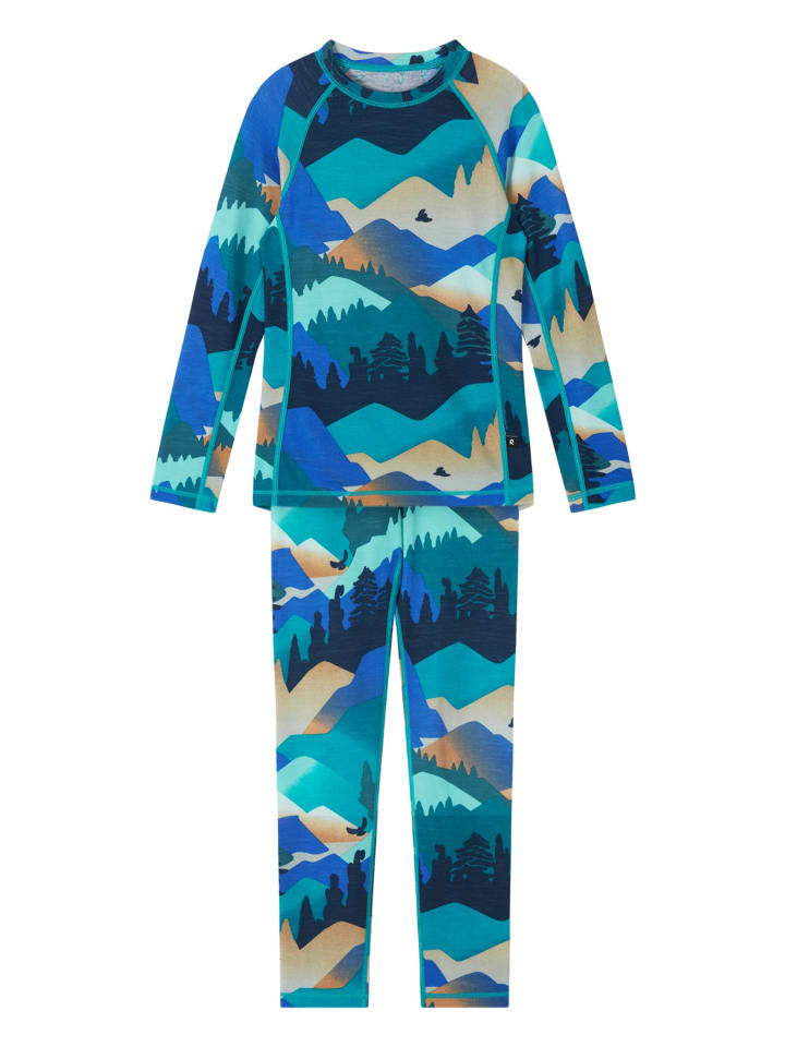 Wolle-Basisschicht-Set Taitoa Navy Landscape