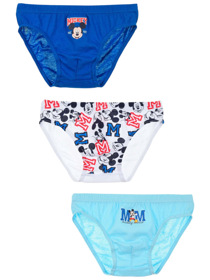 3er-Set: Slips Disney Mickey Mouse in Blau