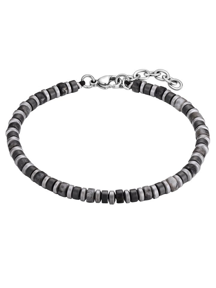 Armband aus Edelstahl mit Labradorit in silber