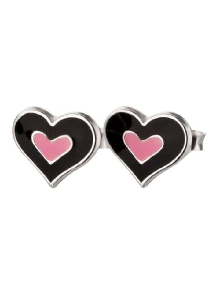 Silber Ohrringe 925 Herz 0,7 cm x 0,8 cm