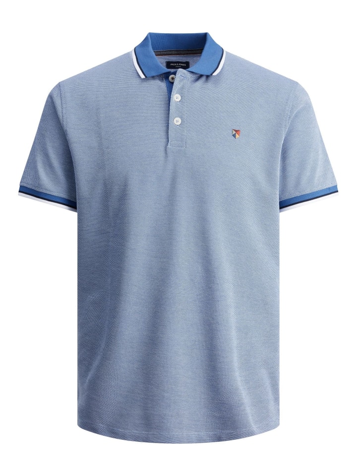 Polo T-Shirt Pique Kurzarm Hemd Basic JPRBLUWIN in Blau