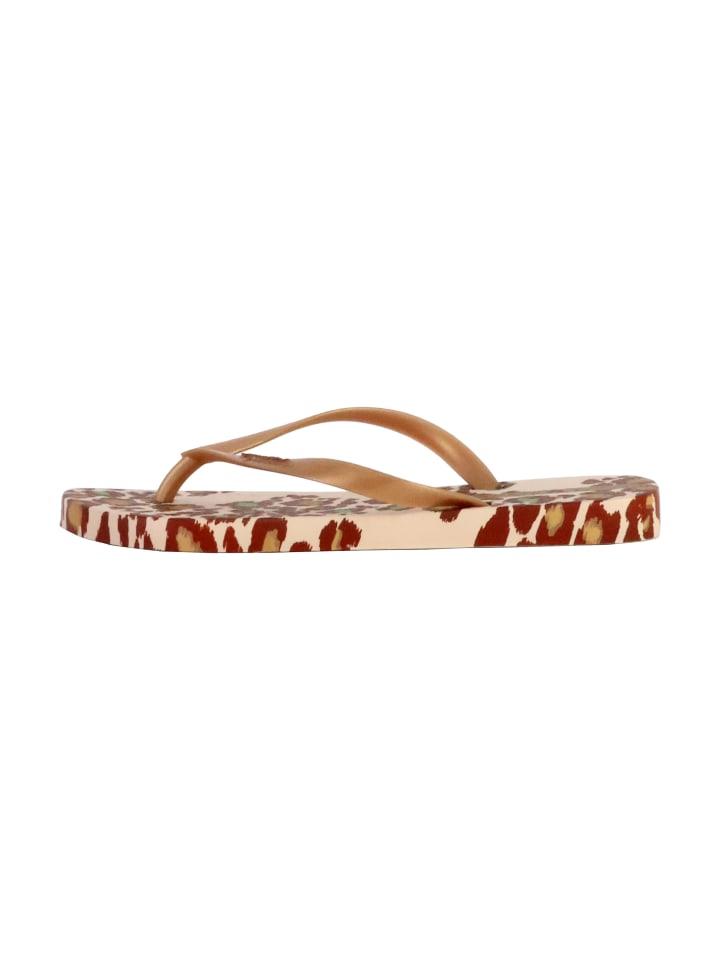 Flip-Flops zum Hineinschlüpfen mit Tiermotiv III Beige