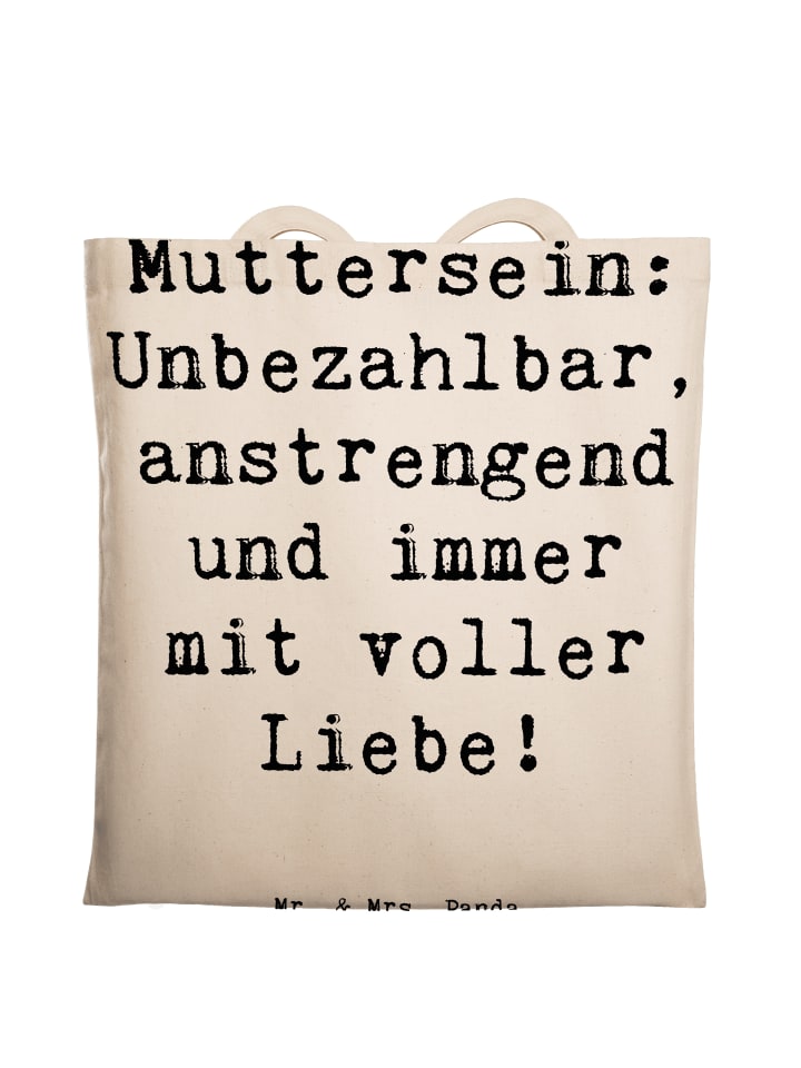 Tragetasche Mutter Liebe mit Spruch in Creme