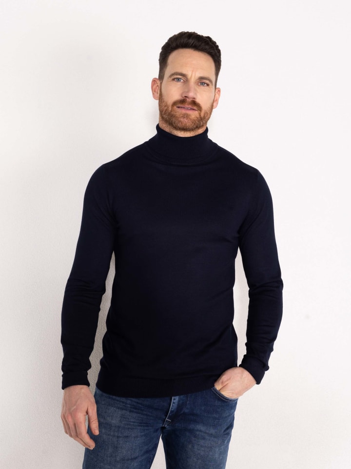 Essential Rollkragenpullover in Blau