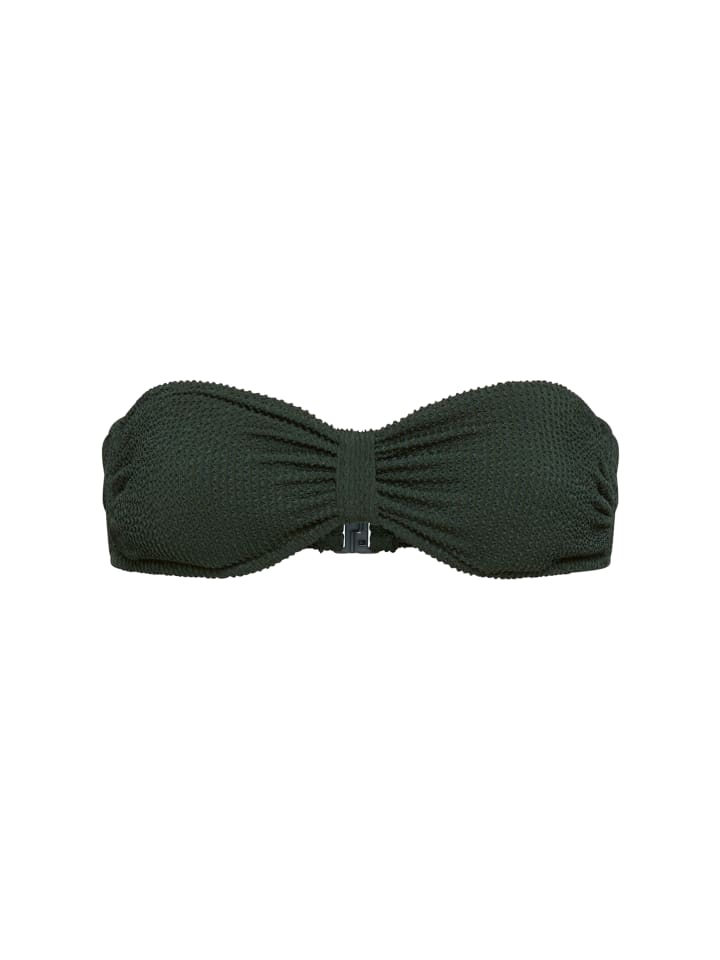 Bandeau-Bikini-Top in piniengrün