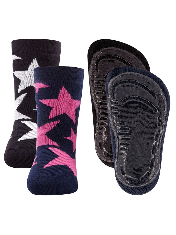 2er-Set Stoppersocken 2er Pack Sterne in pink