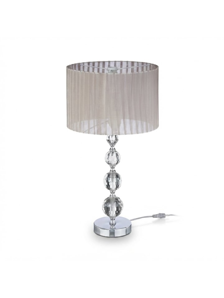 2 x Nachttischlampe in Grau/ Silber - (H)53 x Ø 29,5 cm