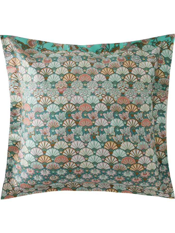 Fein Satin Kuschelkissenbezug Tigullio in smaragd-altrosa