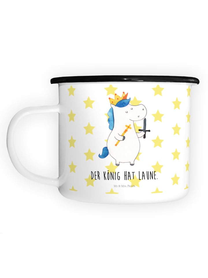 Tasse Einhorn König mit Schwert mit Spruch in Weiß
