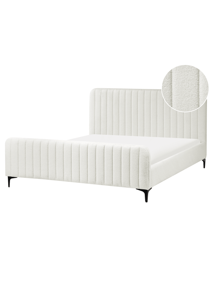 2-tlg Doppelbett LUNAN in Weiß/Schwarz