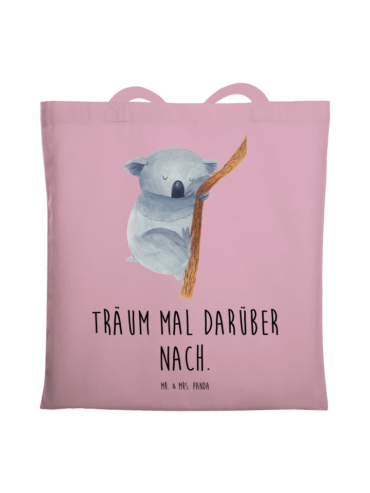 Stofftasche Koalabär mit Spruch in Rosa Pastell