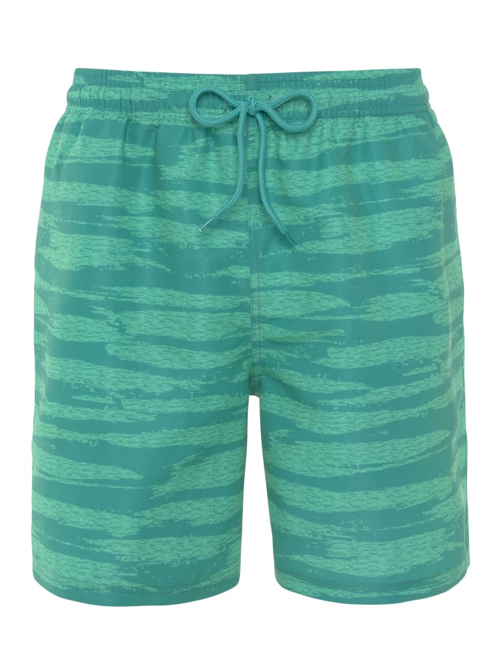 Badeshorts in grün bedruckt
