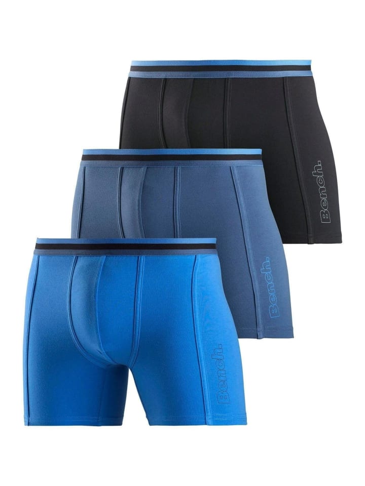 Langer Boxer in blau, schwarz, marine