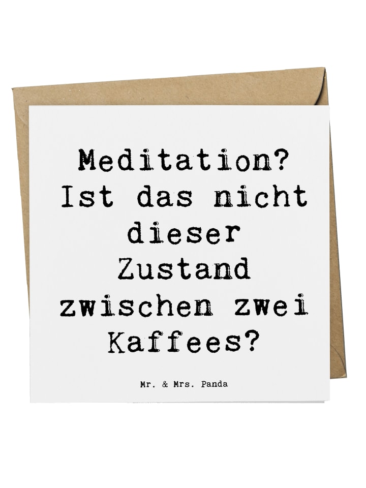 Grußkarte Spruch Innere Ruhe Kaffee mit Spruch in Weiß