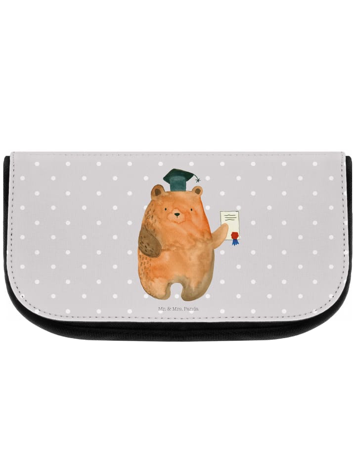 Toiletry Bag Bär Prüfung ohne Spruch in Grau Pastell