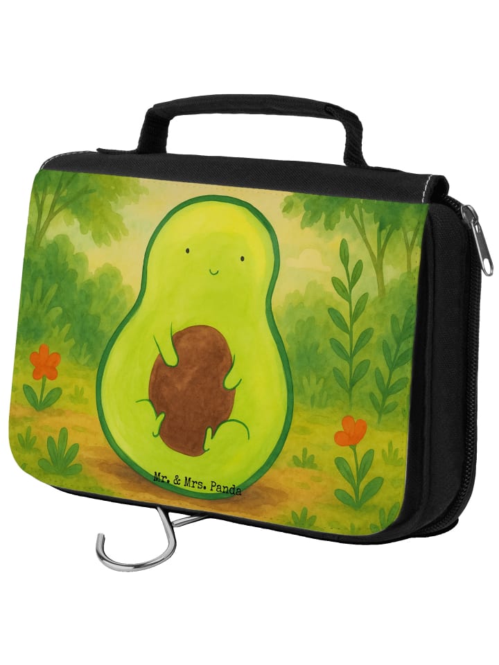Kosmetiktasche Avocado Kern Design ohne Spruch in Weiß