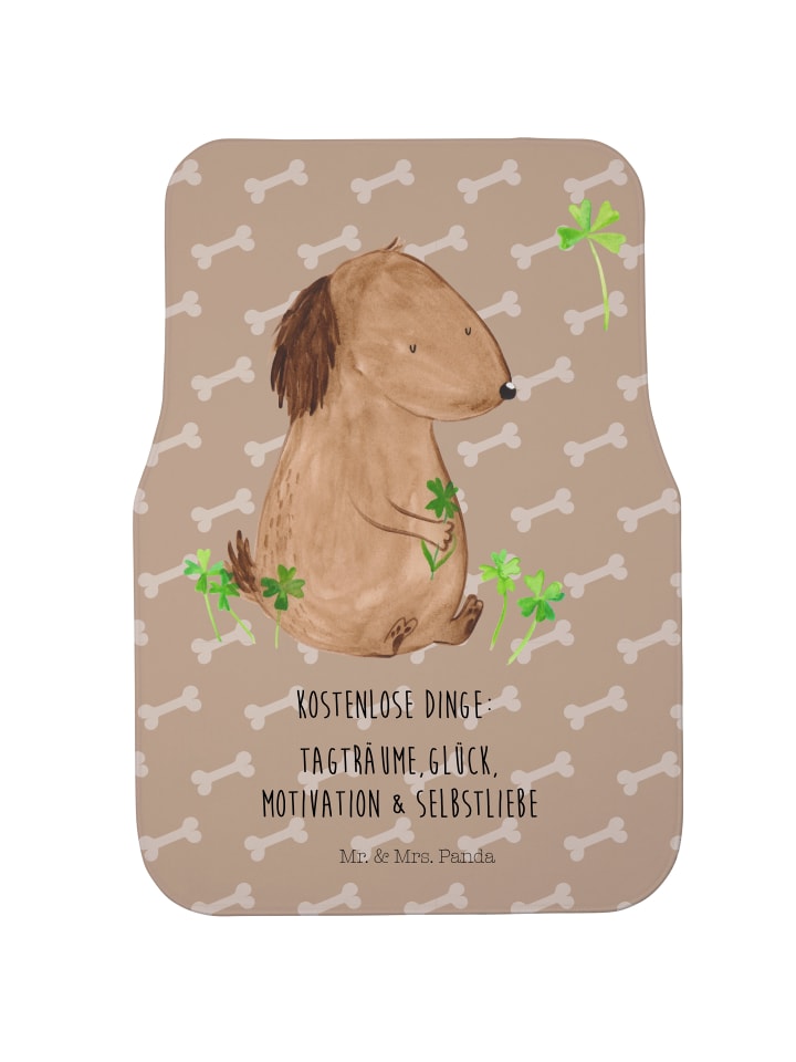 Automatte Hund Kleeblatt mit Spruch in Hundeglück
