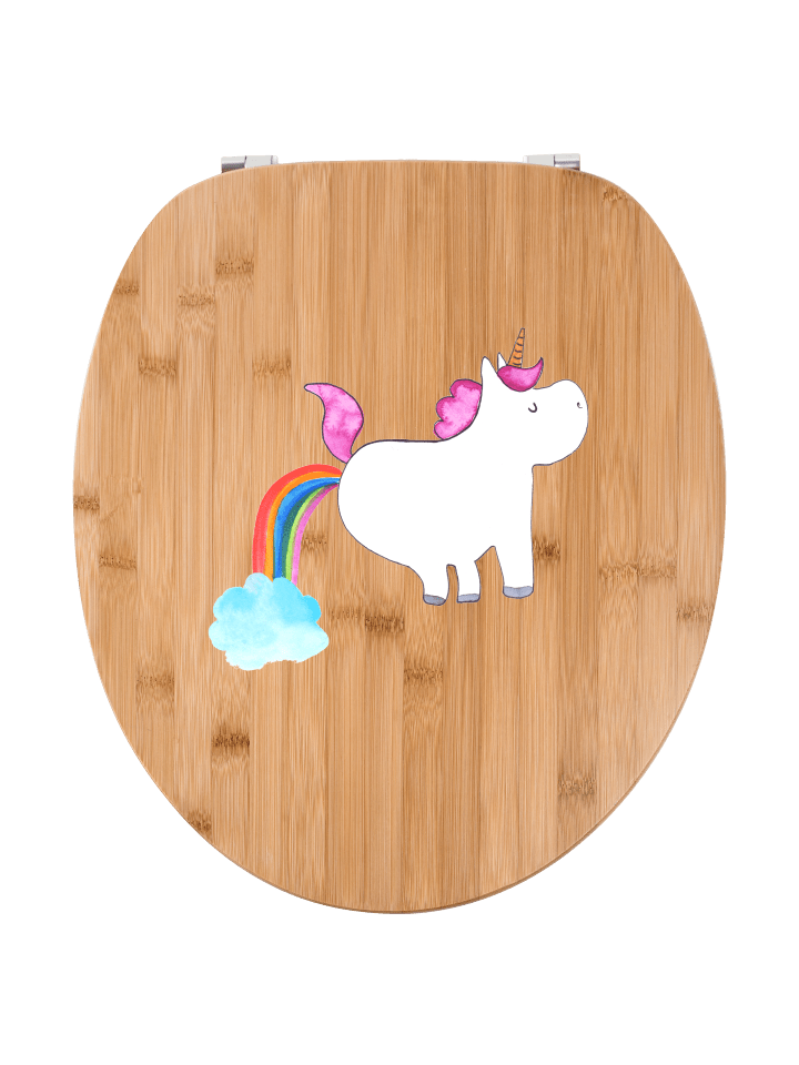 Toilettendeckel Einhorn Pupsen ohne Spruch in Braun