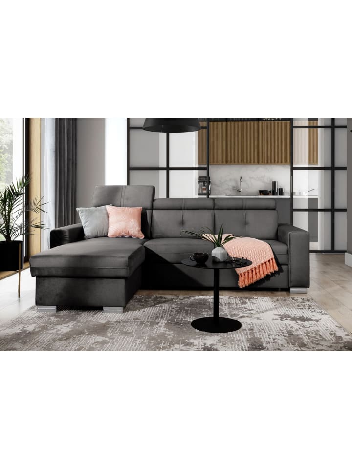 Falcon Recamiere Links in Anthrazit - (L) 248 x (B) 248 x (H) 95 cm