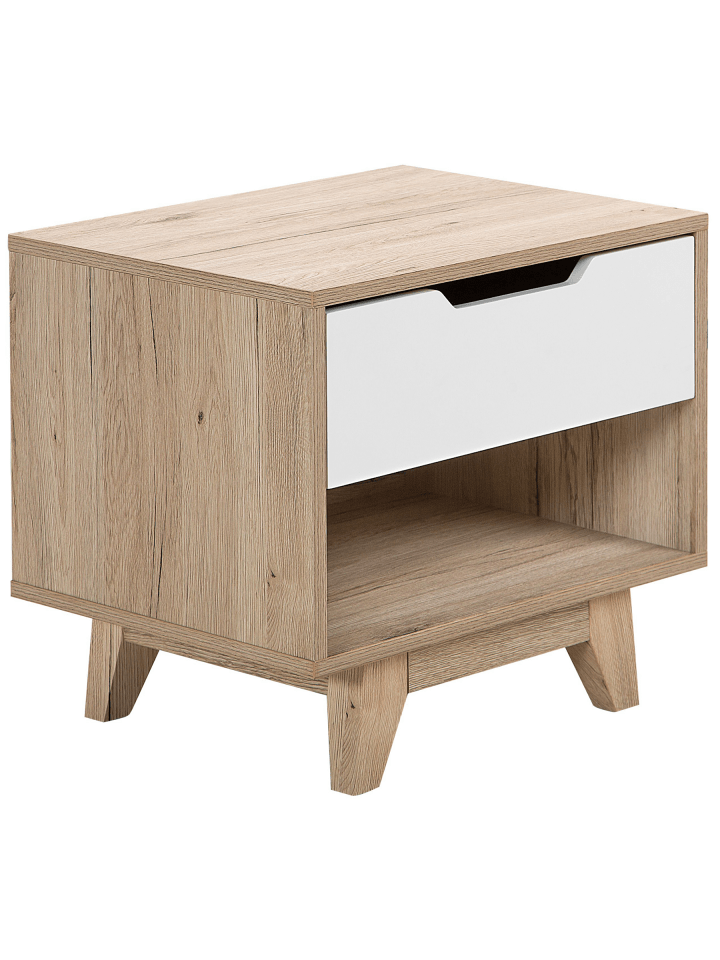 Nachttisch SPENCER in Braun/Weiß - (W) 50 x (H) 46 x (L) 40 cm