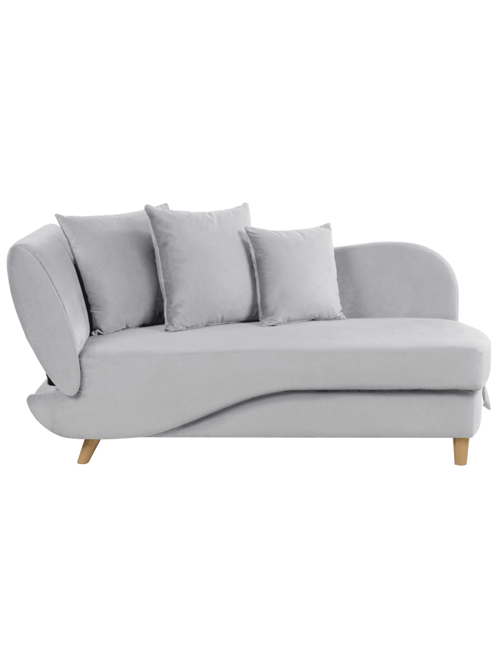 Chaiselongue MERI in Grau/Braun - (W) 155 x (H) 76 x (L) 69 cm linksseitig
