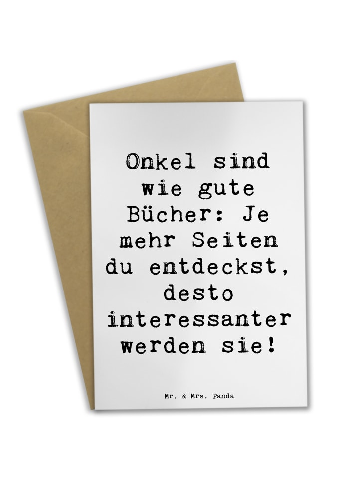 Grußkarte Onkel Bücher mit Spruch in Weiß