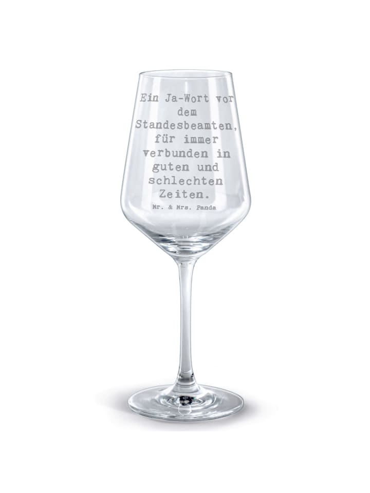 Glas für Rotwein Spruch StandeMenschtliche Trauung... in Transparent