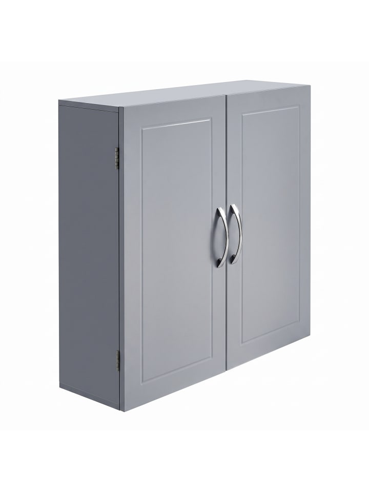Badezimmerschrank Helan-old in Grau - (B)18 x (H)60 x (T)60 cm